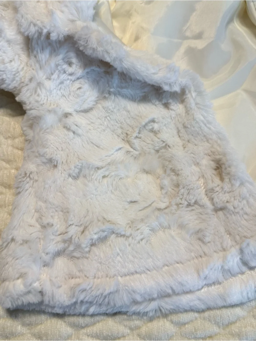 Mini Muffin Infant Baby White Faux Fur Jacket 0-3 Months Holiday